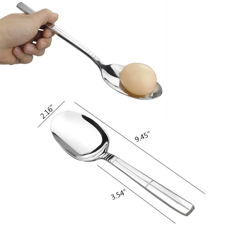 Saedy 8 Pieces Large Stainless Steel Spoon, Stainless Steel Banquet Serving Spoon - Image 2